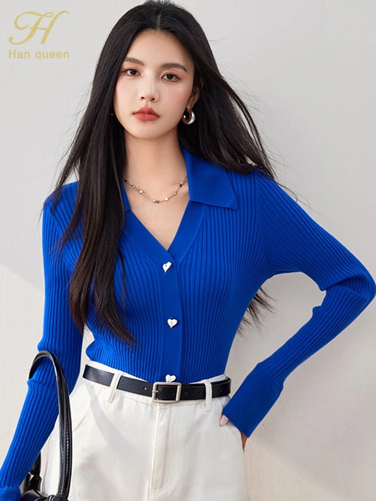 Button - Up Knit Sweater – Cozy Korean Style - LunaKit.LTD