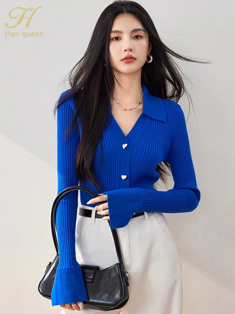 Button - Up Knit Sweater – Cozy Korean Style - LunaKit.LTD