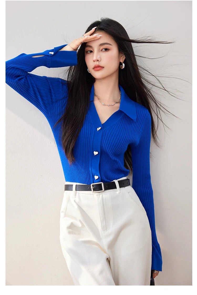 Button - Up Knit Sweater – Cozy Korean Style - LunaKit.LTD