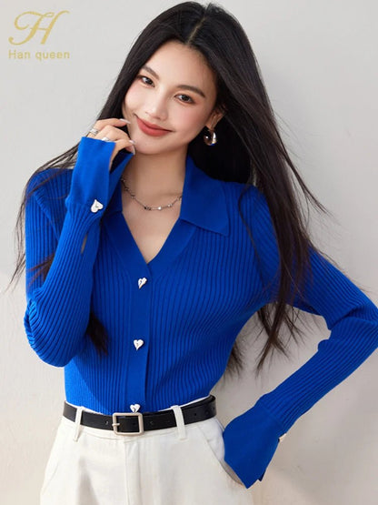 Button - Up Knit Sweater – Cozy Korean Style - LunaKit.LTD