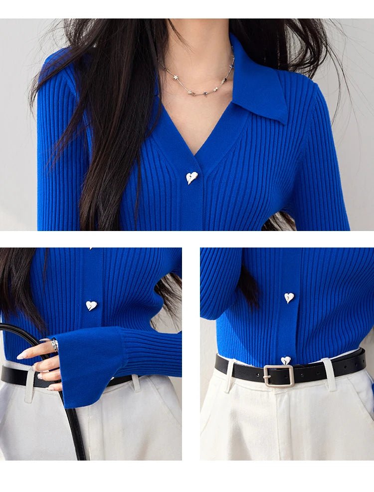 Button - Up Knit Sweater – Cozy Korean Style - LunaKit.LTD