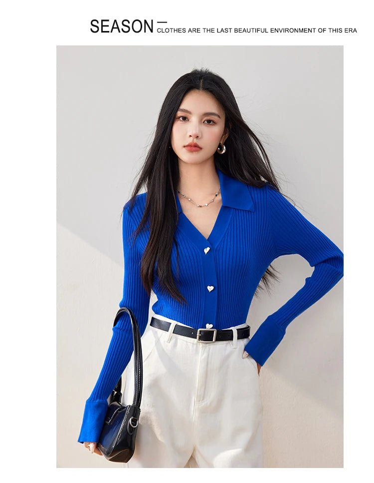 Button - Up Knit Sweater – Cozy Korean Style - LunaKit.LTD