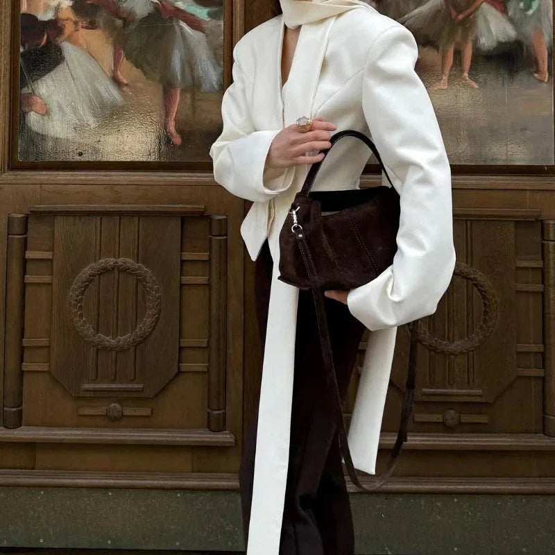 Button - Up V - Neck Blouse – Striped Modern Style - LunaKit.LTD