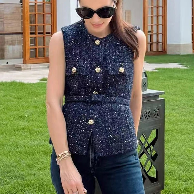 Buttoned Fashion Vest – Modern Summer Outerwear - LunaKit.LTD