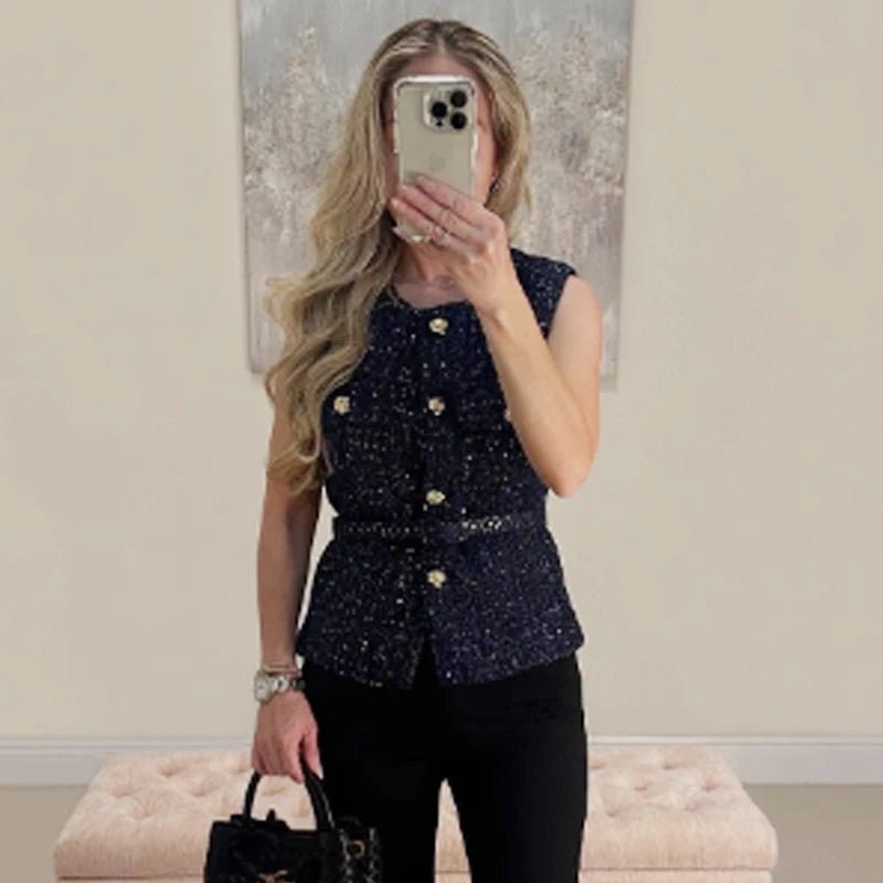 Buttoned Fashion Vest – Modern Summer Outerwear - LunaKit.LTD