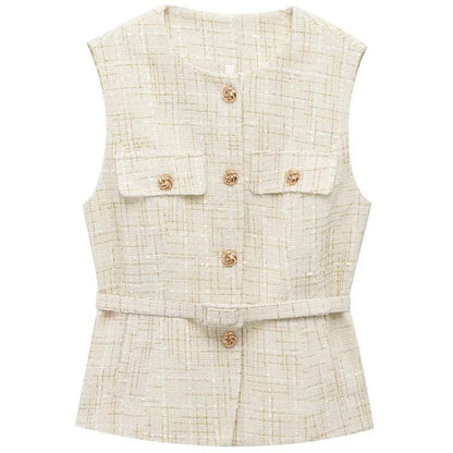 Buttoned Fashion Vest – Modern Summer Outerwear - LunaKit.LTD