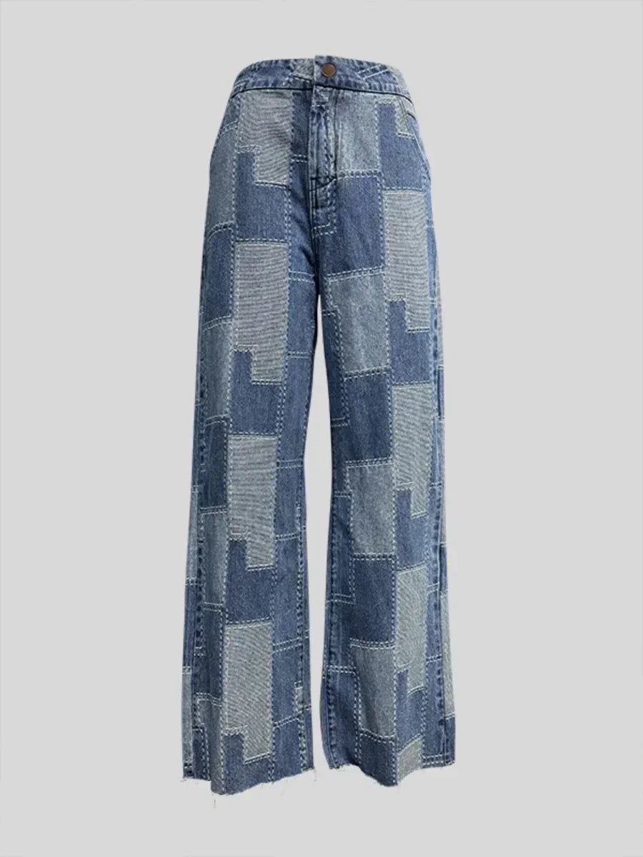 Buttoned High - Waist Denim Pants – Loose Fit Style - LunaKit.LTD