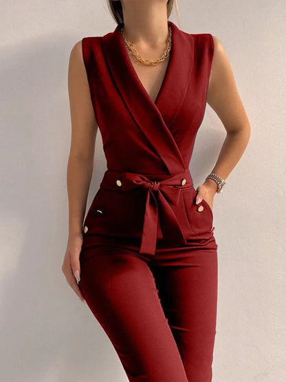 Buttoned Lace - Up Jumpsuit – Casual Street Chic - LunaKit.LTD