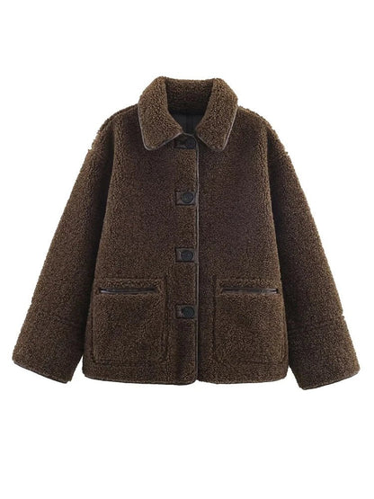 Casual Lapel Jacket – Cozy Long - Sleeve Streetwear - LunaKit.LTD