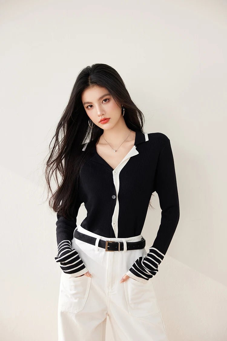 Casual Striped Sweater – Modern Spring Style - LunaKit.LTD