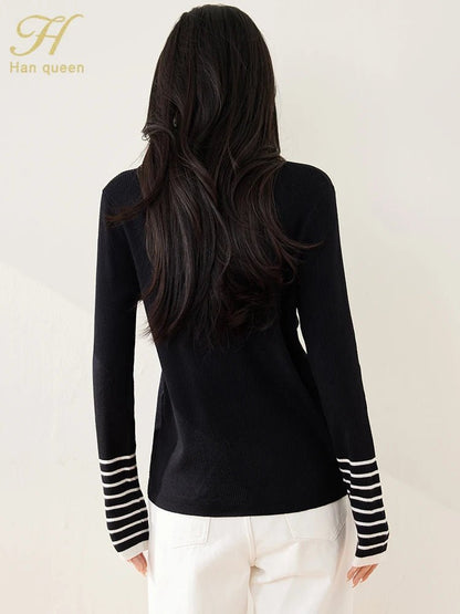 Casual Striped Sweater – Modern Spring Style - LunaKit.LTD