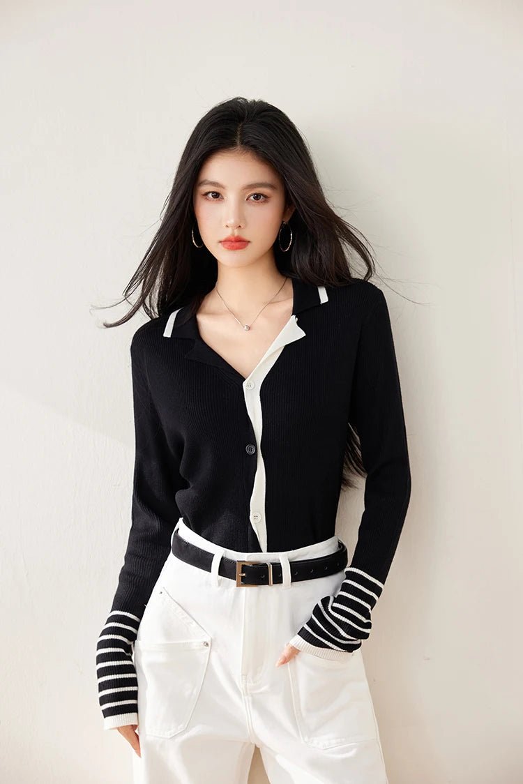 Casual Striped Sweater – Modern Spring Style - LunaKit.LTD