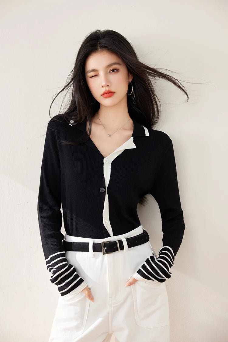 Casual Striped Sweater – Modern Spring Style - LunaKit.LTD