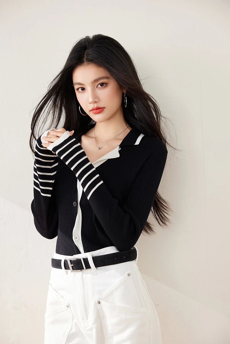 Casual Striped Sweater – Modern Spring Style - LunaKit.LTD