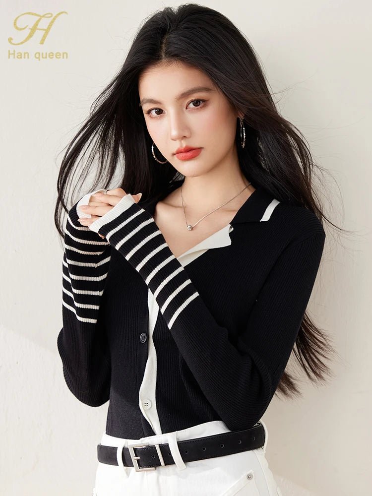 Casual Striped Sweater – Modern Spring Style - LunaKit.LTD