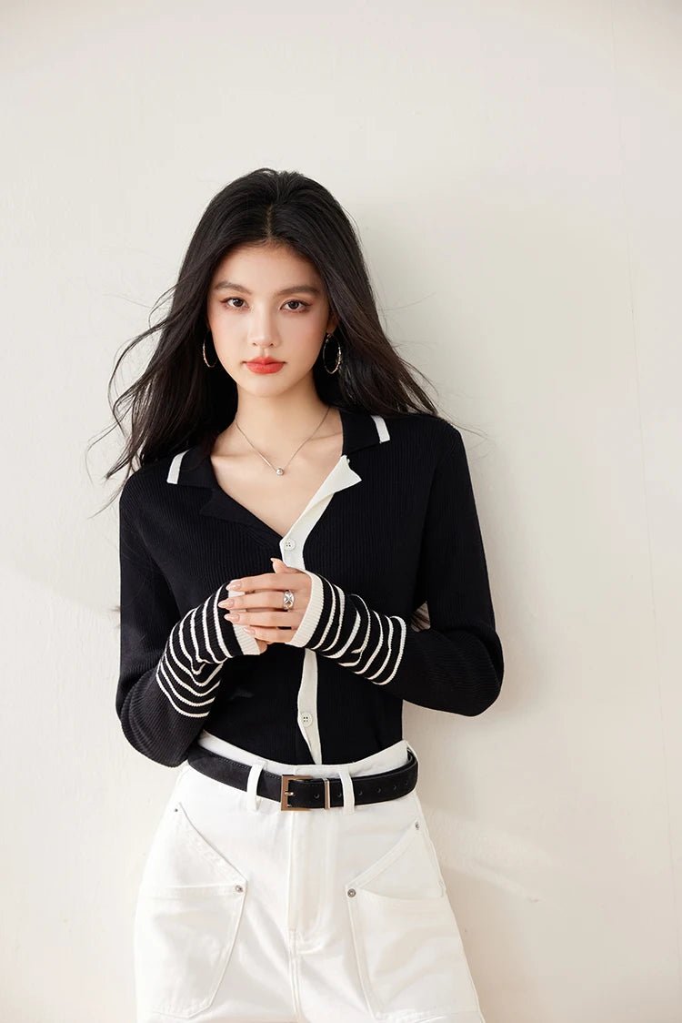 Casual Striped Sweater – Modern Spring Style - LunaKit.LTD