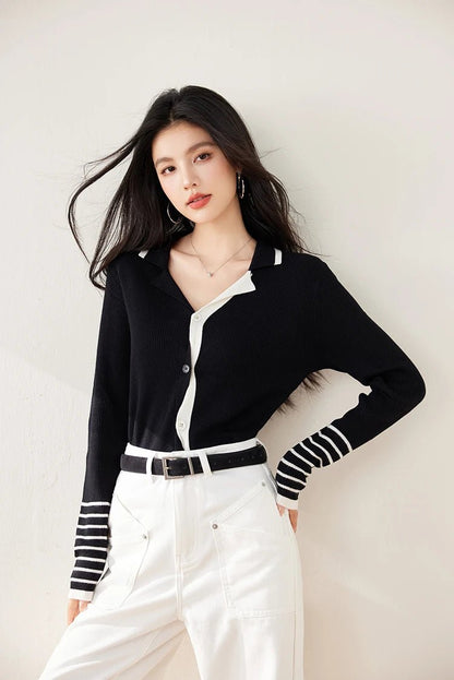 Casual Striped Sweater – Modern Spring Style - LunaKit.LTD