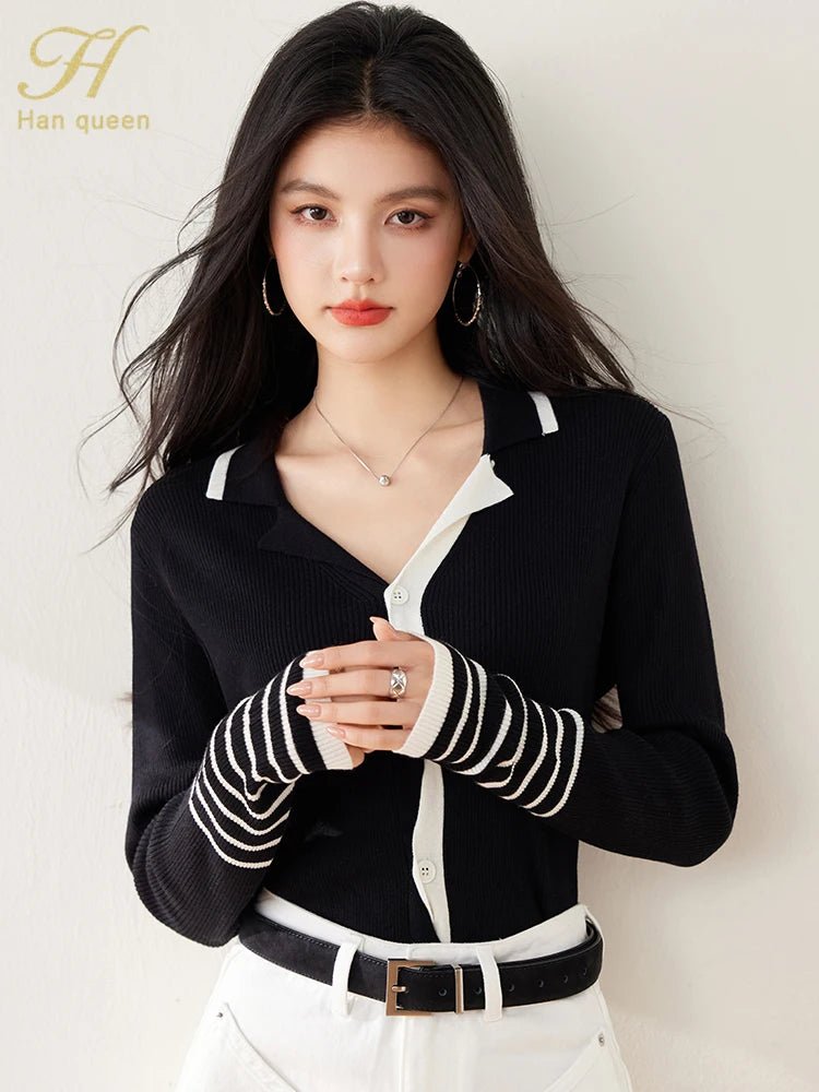 Casual Striped Sweater – Modern Spring Style - LunaKit.LTD