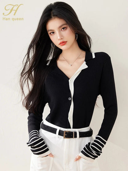 Casual Striped Sweater – Modern Spring Style - LunaKit.LTD