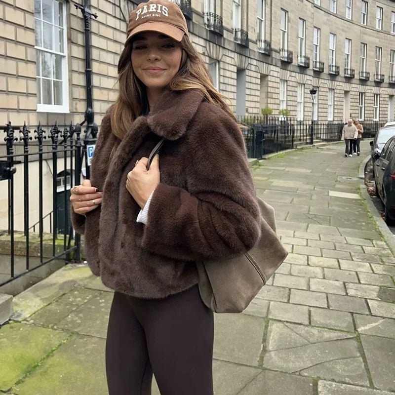 Chic Fur Coat – Elegant Street Comfort Look - LunaKit.LTD