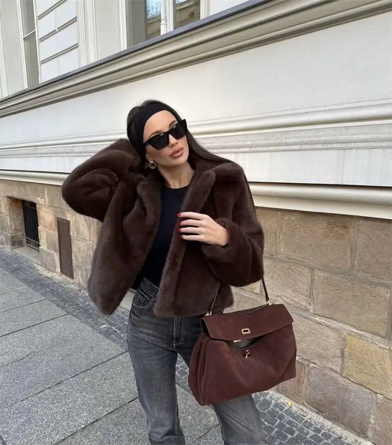 Chic Fur Coat – Elegant Street Comfort Look - LunaKit.LTD