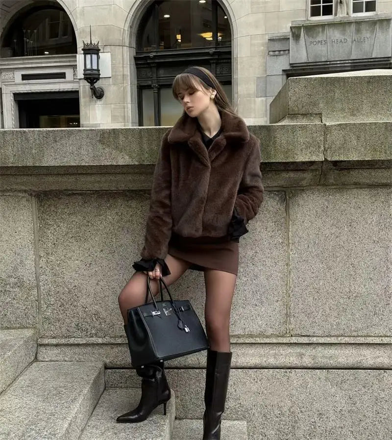 Chic Fur Coat – Elegant Street Comfort Look - LunaKit.LTD