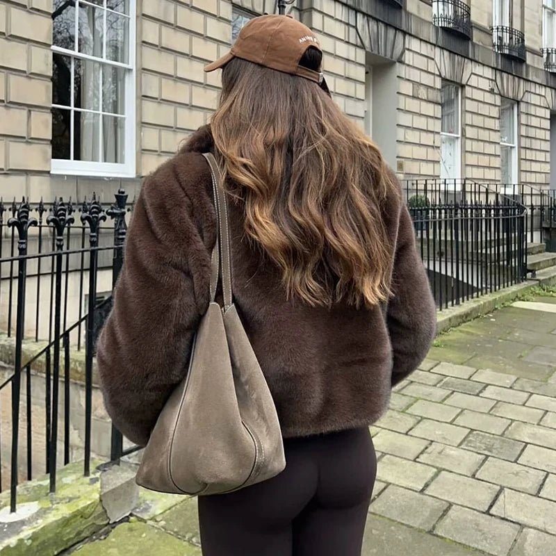 Chic Fur Coat – Elegant Street Comfort Look - LunaKit.LTD