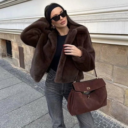 Chic Fur Coat – Elegant Street Comfort Look - LunaKit.LTD