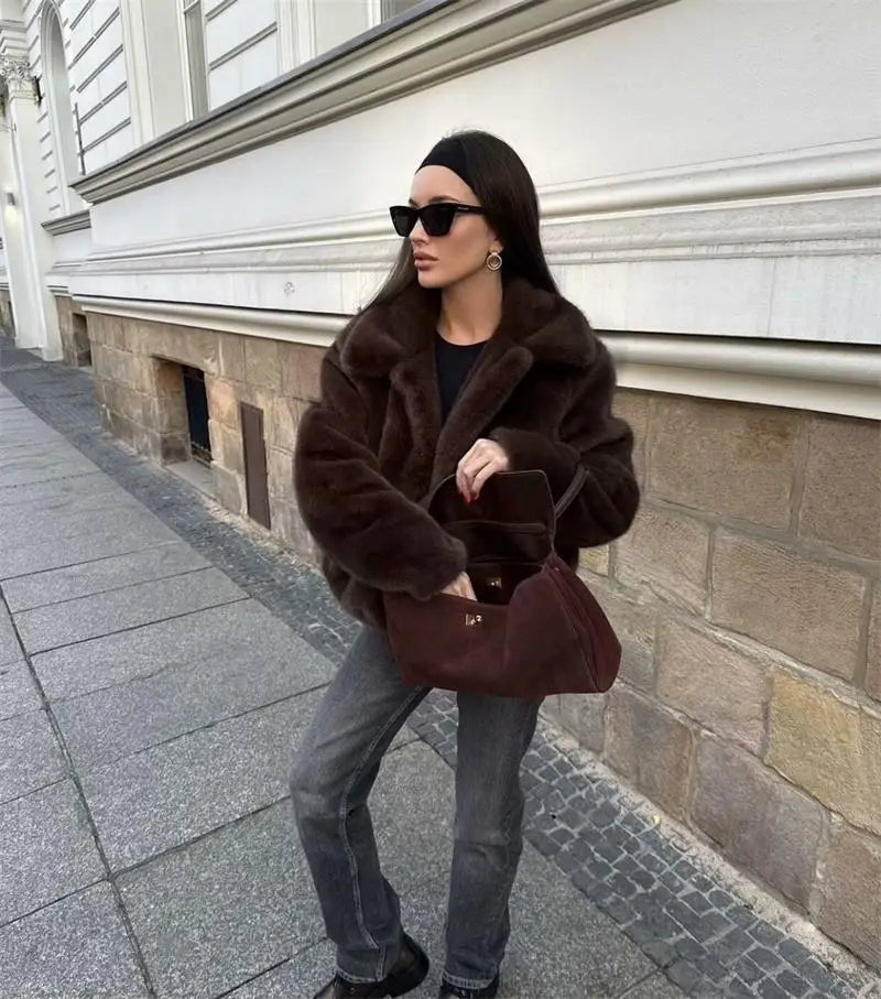 Chic Fur Coat – Elegant Street Comfort Look - LunaKit.LTD
