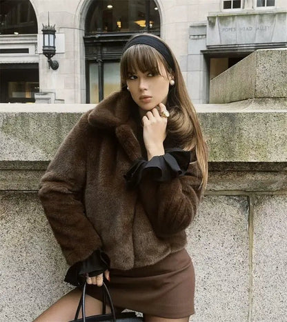 Chic Fur Coat – Elegant Street Comfort Look - LunaKit.LTD