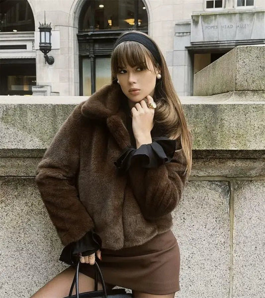 Chic Fur Coat – Elegant Street Comfort Look - LunaKit.LTD