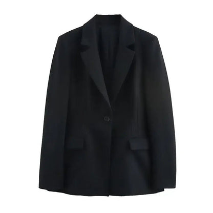 Chic Office Suit – Slim Blazer with Pockets & Wide Pants - LunaKit.LTD