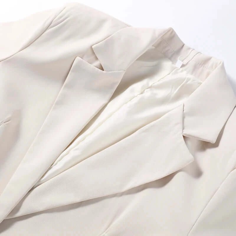 Chic Office Suit – Slim Blazer with Pockets & Wide Pants - LunaKit.LTD