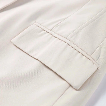 Chic Office Suit – Slim Blazer with Pockets & Wide Pants - LunaKit.LTD
