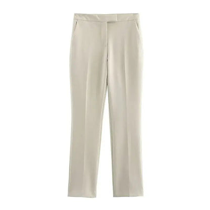 Chic Office Suit – Slim Blazer with Pockets & Wide Pants - LunaKit.LTD