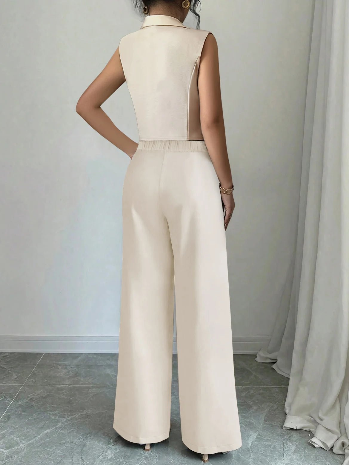 Chic Two - Piece Set – Sleeveless Top & Flowing Pants - LunaKit.LTD