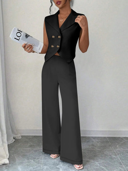 Chic Two - Piece Set – Sleeveless Top & Flowing Pants - LunaKit.LTD