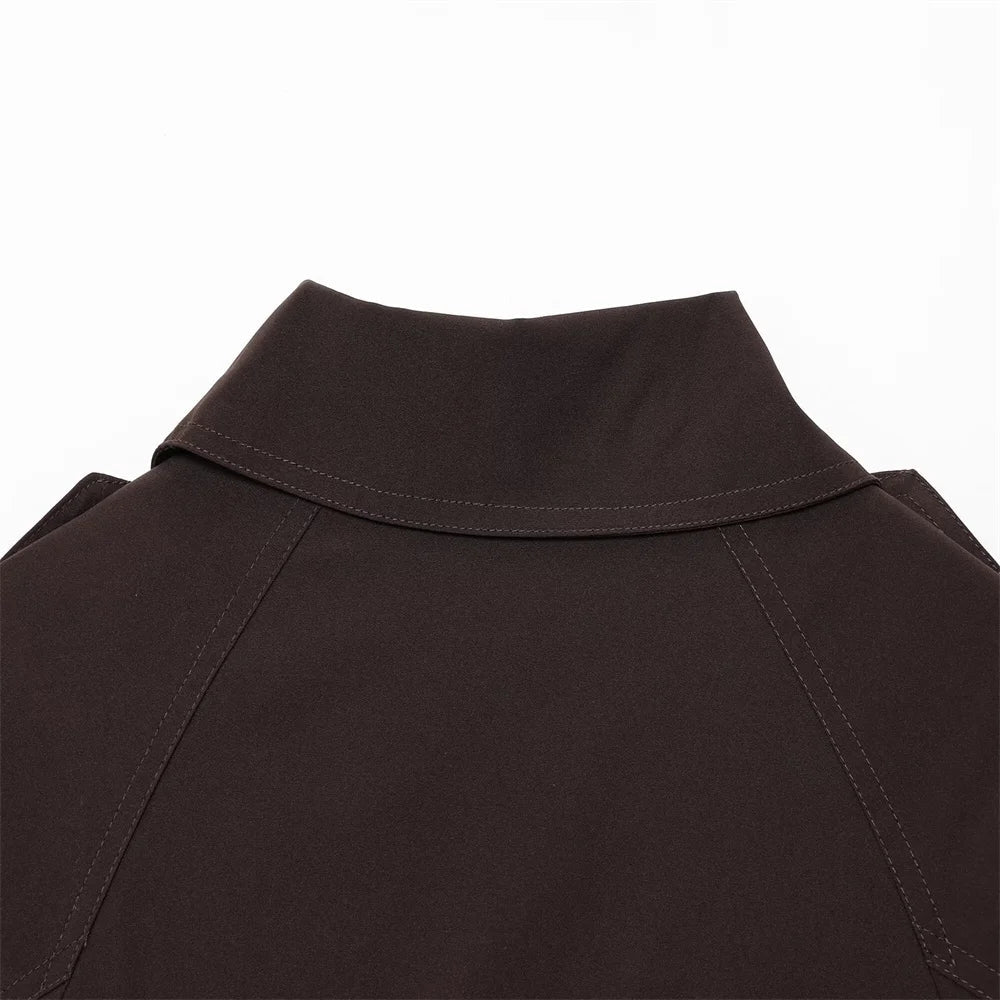 Classic Short Windbreaker – Elegant Autumn Chic - LunaKit.LTD