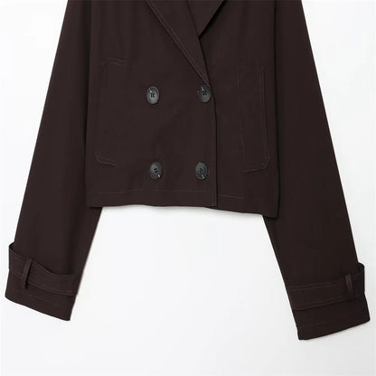 Classic Short Windbreaker – Elegant Autumn Chic - LunaKit.LTD