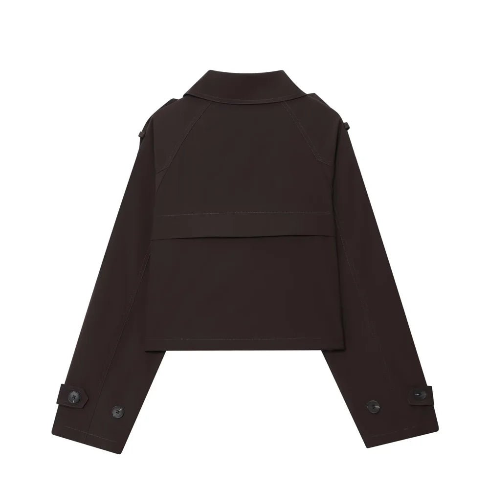 Classic Short Windbreaker – Elegant Autumn Chic - LunaKit.LTD