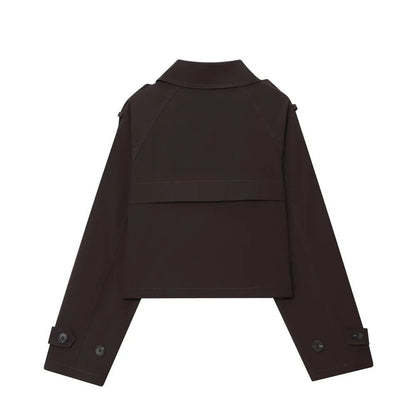 Classic Short Windbreaker – Elegant Autumn Chic - LunaKit.LTD