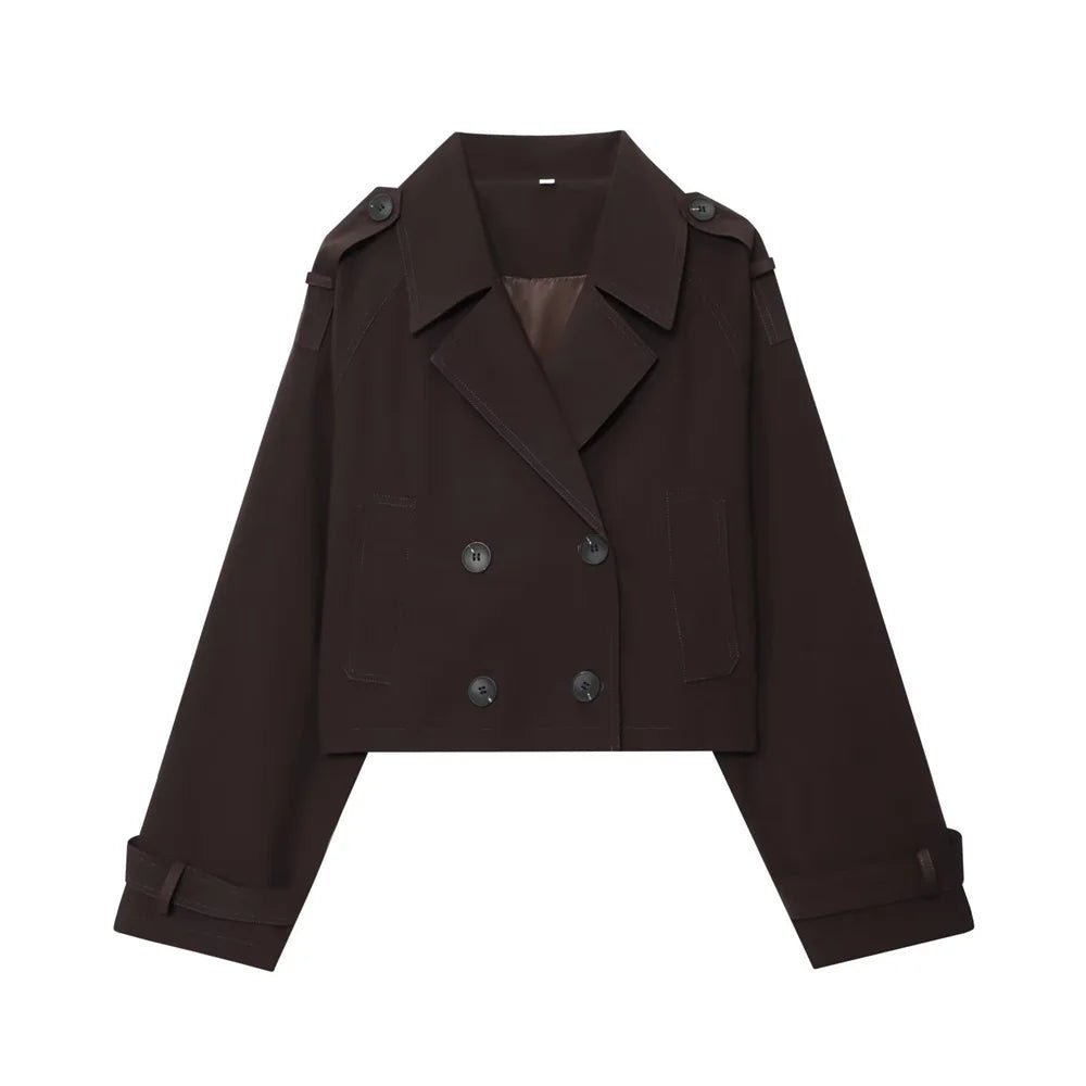 Classic Short Windbreaker – Elegant Autumn Chic - LunaKit.LTD