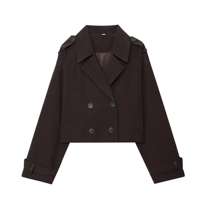 Classic Short Windbreaker – Elegant Autumn Chic - LunaKit.LTD