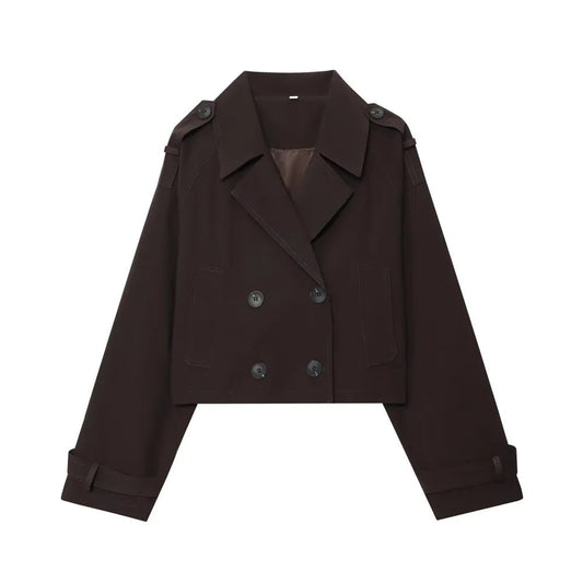 Classic Short Windbreaker – Elegant Autumn Chic - LunaKit.LTD