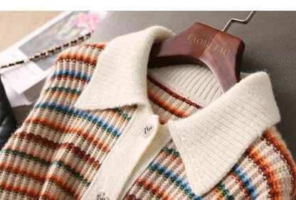 Colorblock Knit Cardigan – Playful Modern Style - LunaKit.LTD