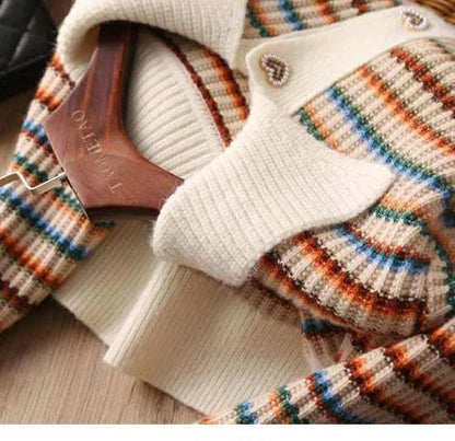 Colorblock Knit Cardigan – Playful Modern Style - LunaKit.LTD