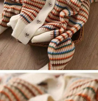 Colorblock Knit Cardigan – Playful Modern Style - LunaKit.LTD