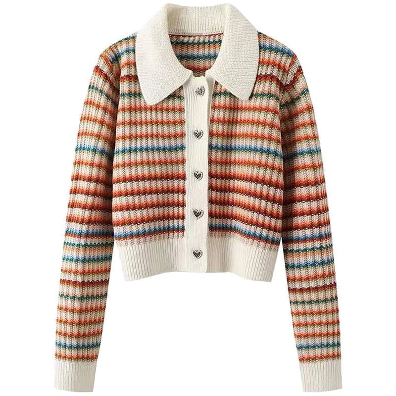 Colorblock Knit Cardigan – Playful Modern Style - LunaKit.LTD