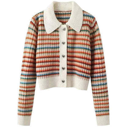 Colorblock Knit Cardigan – Playful Modern Style - LunaKit.LTD