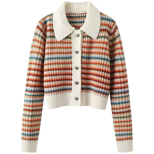 Colorblock Knit Cardigan – Playful Modern Style - LunaKit.LTD